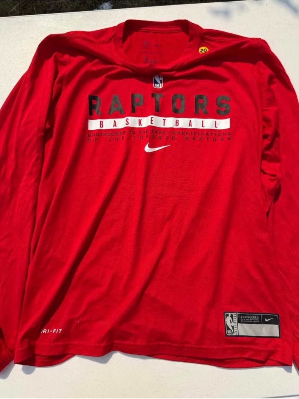 Nike Kids Toronto Raptors Red Long Sleeve Dri-FIT Tee